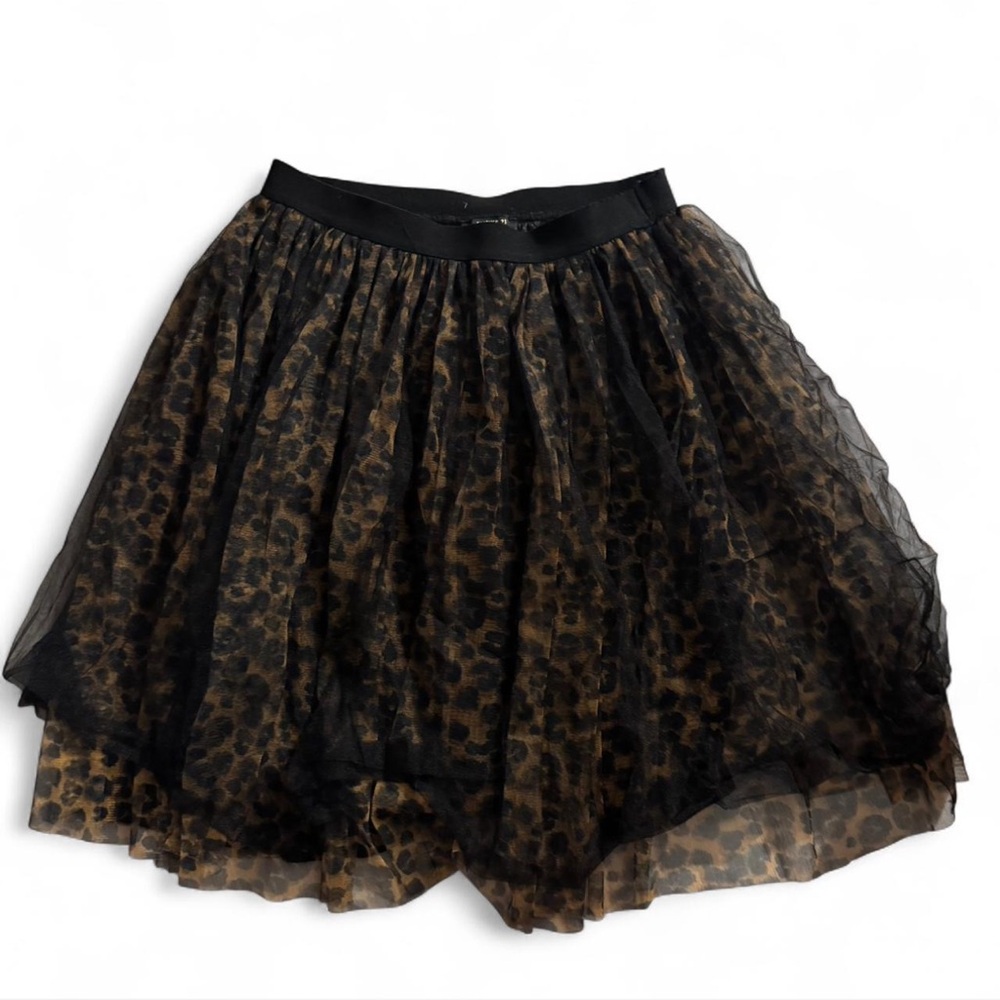 Forever 21 leopard tulle skirt